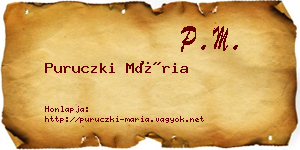 Puruczki Mária névjegykártya