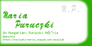 maria puruczki business card